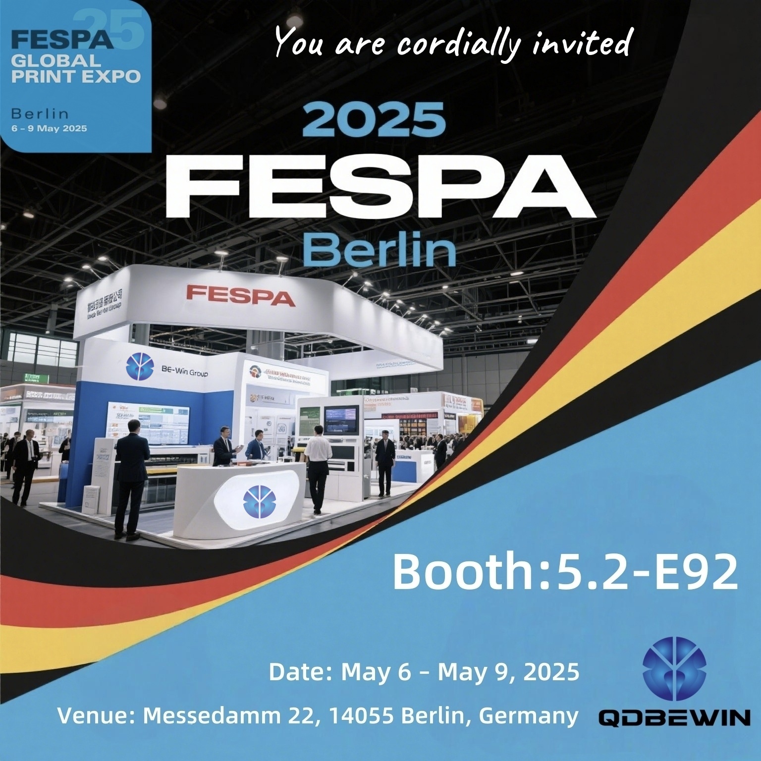 Qingdao skulle-win til at fremvise i Fespa 2025 Berlin-Booth 5.2-E92